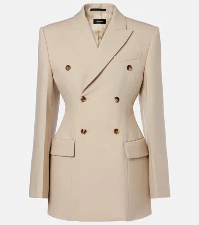 Wardrobe.nyc Wardrobe. Nyc Double-breasted Wool Blazer In Neutral