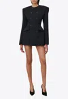 Wardrobe.nyc X Rhw Double-breasted Wool-blend Mini Blazer Dress In Black