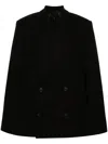 Wardrobe.nyc Double-breasted Cropped Virgin Wool Cape In Black