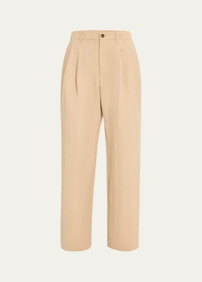 Wardrobe.nyc Double-pleated Drill Chino Trousers In Khaki