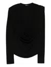 Wardrobe.nyc Drape Blouse In Black