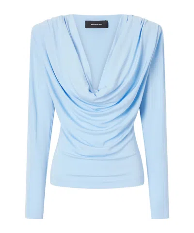 Wardrobe.nyc Draped Crepe-jersey Top In Blue