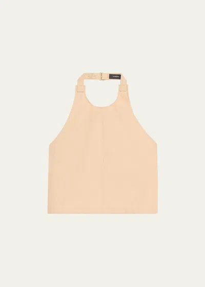 Wardrobe.nyc Drill Backless Halter Top In Khaki