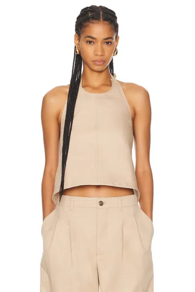 Wardrobe.nyc Drill Backless Halter Top In Brown