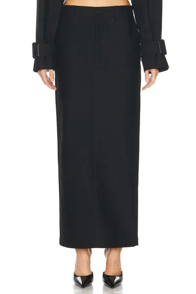 Wardrobe.nyc Cotton Drill Maxi Column Skirt In Black