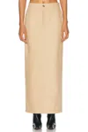 Wardrobe.nyc Drill Column Maxi Skirt In Khaki