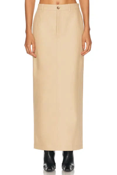 Wardrobe.nyc Drill Column Maxi Skirt In Khaki