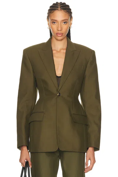 Wardrobe.nyc Drill Contour Blazer In Green