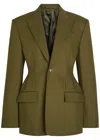 Wardrobe.nyc Drill Contour Cotton-twill Blazer In Green