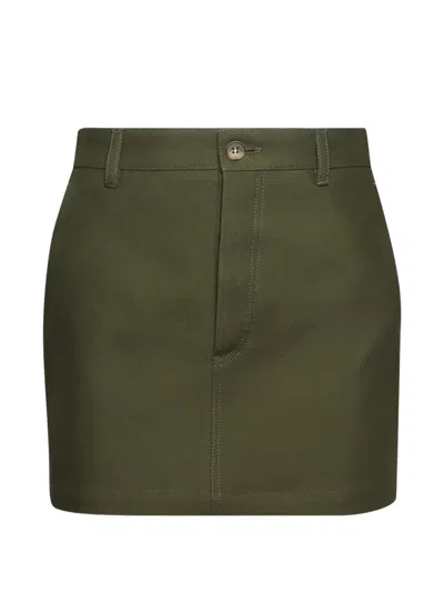 Wardrobe.nyc Drill Mini Skirt In Green