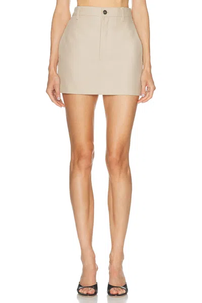 Wardrobe.nyc Drill Mini Skirt In Sand