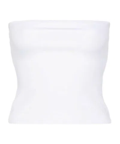 Wardrobe.nyc Elastic Plain Knitted Strapless Top