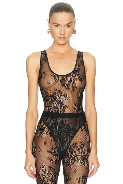 Wardrobe.nyc Evening Lace Tank Bodysuit In Black