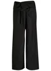 Wardrobe.nyc Fisherman Wrap-front Cotton-blend Poplin Trousers In Black