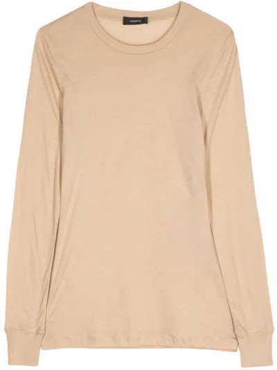 Wardrobe.nyc Fitted Long Sleeve T-shirt In Beige
