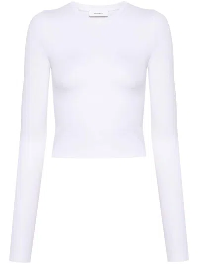 Wardrobe.nyc Fitted Long Sleeve T-shirt In White