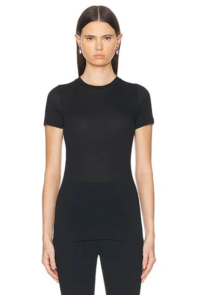 Wardrobe.nyc Fitted Short Sleeve Top In Black