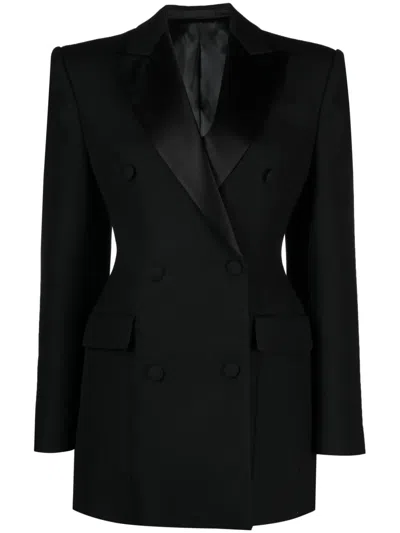 Wardrobe.nyc Fitted-waistline Double-breasted Blazer Dress In Black