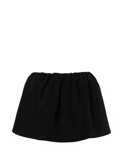 Wardrobe.nyc Gathered Mini Skirt In Black