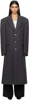 Wardrobe.nyc Gray Single Breasted Coat In Charcoal