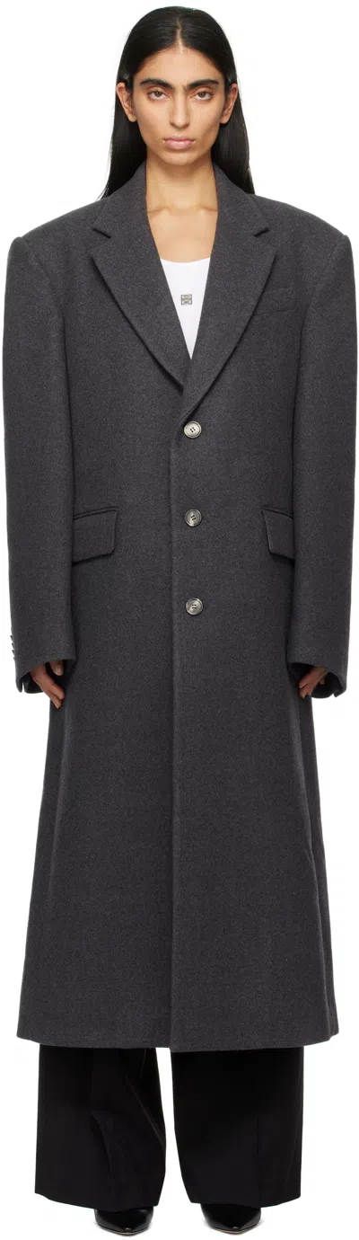 Wardrobe.nyc Gray Single Breasted Coat In Charcoal