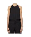Wardrobe.nyc Halter Top - Black Pinstripe