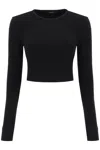 Wardrobe.nyc Women's Long-sleeve Crop T-shirt In Black