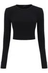 Wardrobe.nyc Women's Long-sleeve Crop T-shirt In Nero
