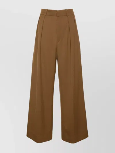 Wardrobe.nyc Virgin-wool Wide-leg Trousers In Brown
