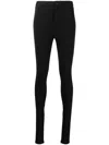 Wardrobe.nyc Black Elasticated-waist Rear-slit Leggings For Women In Black