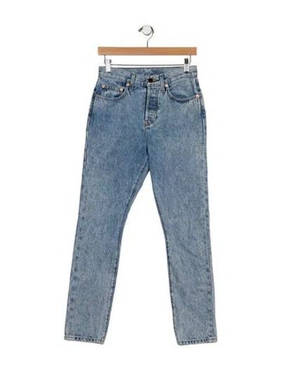 Pre-owned Wardrobe.nyc High-rise Straight Leg Jeans In Blue