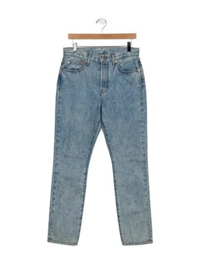 Pre-owned Wardrobe.nyc High-rise Straight Leg Jeans In Blue