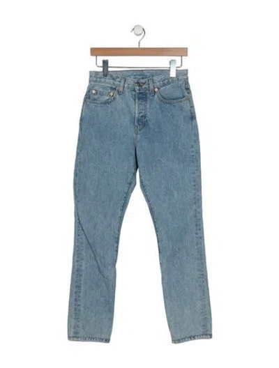 Pre-owned Wardrobe.nyc High-rise Straight Leg Jeans In Blue