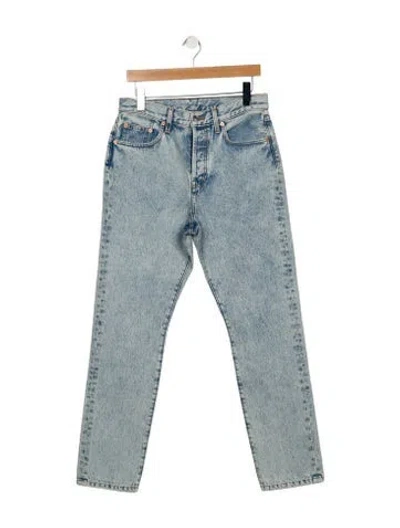 Pre-owned Wardrobe.nyc High-rise Straight Leg Jeans In Blue