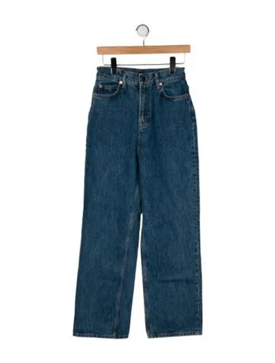 Pre-owned Wardrobe.nyc High-rise Straight Leg Jeans In Blue