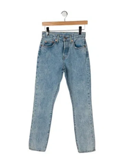 Pre-owned Wardrobe.nyc High-rise Straight Leg Jeans In Blue
