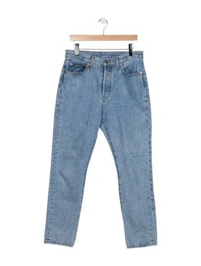 Pre-owned Wardrobe.nyc High-rise Straight Leg Jeans In Blue