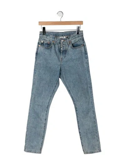 Pre-owned Wardrobe.nyc High-rise Straight Leg Jeans In Blue