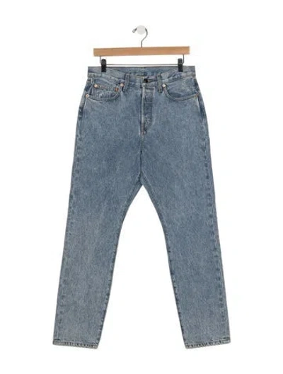 Pre-owned Wardrobe.nyc High-rise Straight Leg Jeans In Blue