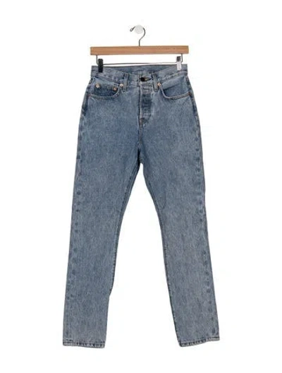 Pre-owned Wardrobe.nyc High-rise Straight Leg Jeans In Blue