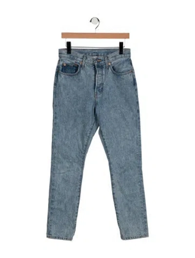Pre-owned Wardrobe.nyc High-rise Straight Leg Jeans In Blue