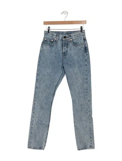 Pre-owned Wardrobe.nyc High-rise Straight Leg Jeans In Blue