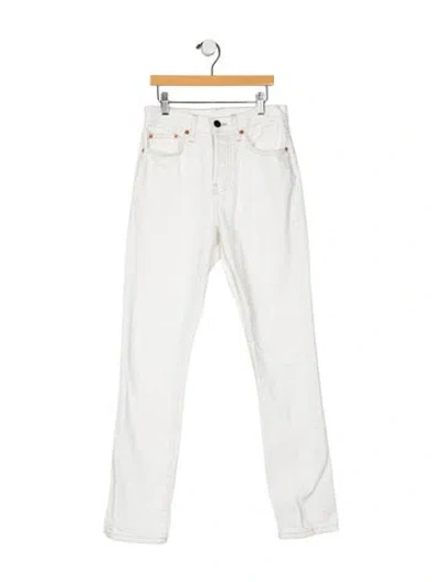 Pre-owned Wardrobe.nyc High-rise Straight Leg Jeans In White