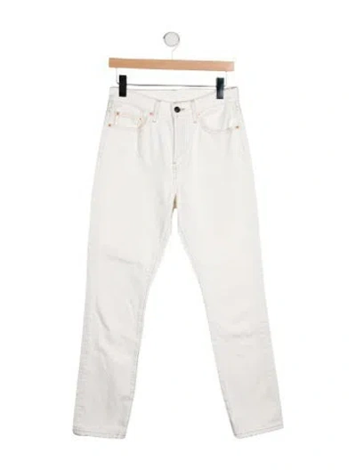 Pre-owned Wardrobe.nyc High-rise Straight Leg Jeans In White