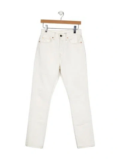 Pre-owned Wardrobe.nyc High-rise Straight Leg Jeans In White