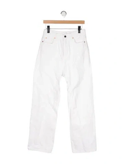 Pre-owned Wardrobe.nyc High-rise Straight Leg Jeans In White