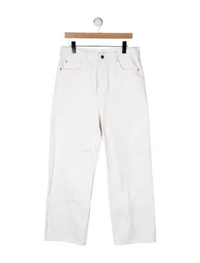 Pre-owned Wardrobe.nyc High-rise Straight Leg Jeans In White