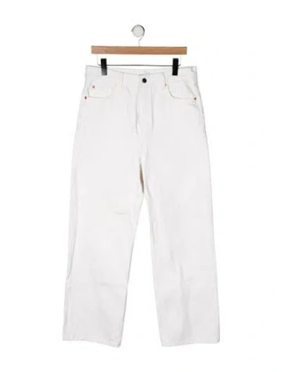 Pre-owned Wardrobe.nyc High-rise Straight Leg Jeans In White