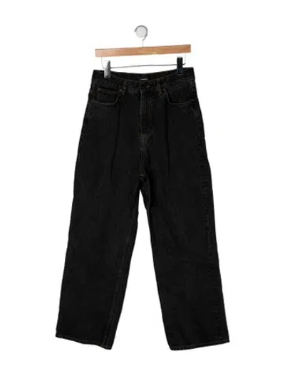 Pre-owned Wardrobe.nyc High-rise Wide Leg Jeans In Black