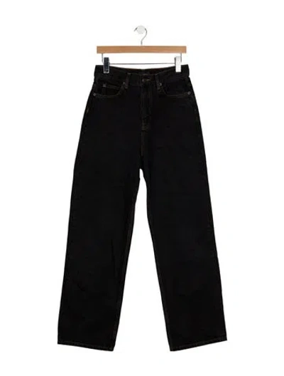 Pre-owned Wardrobe.nyc High-rise Wide Leg Jeans In Black